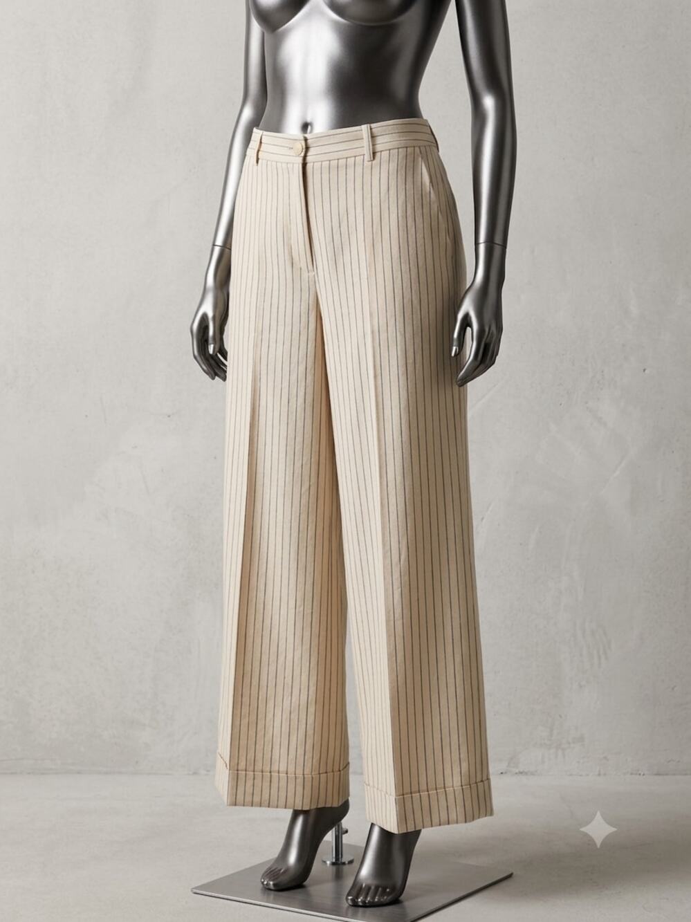 Lauren Ralph Lauren Pinstripe Wide Leg Linen Pants Sz18